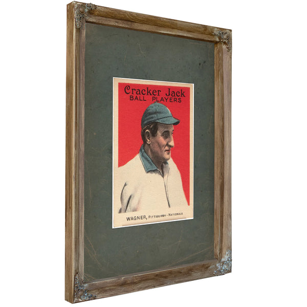Cracker Jack Honus Wagner — Verdigris Framed Canvas Print | Bella Frye