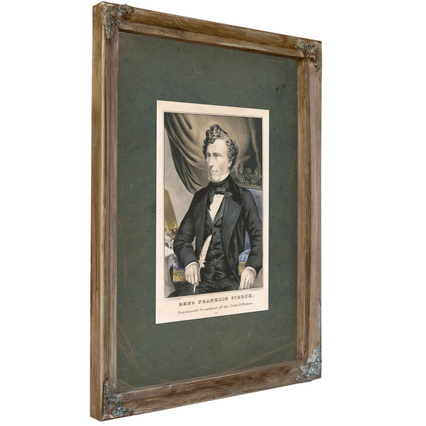 Genl Franklin Pierce Fourteenth President of the United States 1853 — Verdigris Framed Canvas Print | Bella Frye