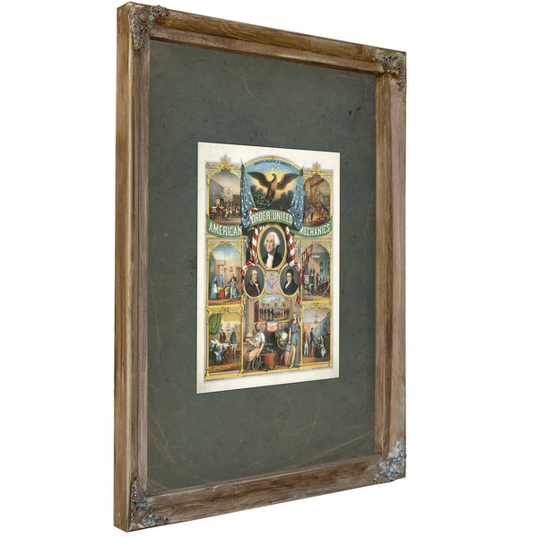 American Order of United Mechanics 19th Century — Verdigris Framed Canvas Print | Bella Frye