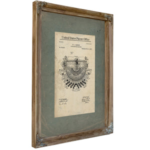 The Barron Typewriter Patent — Blueprint of the Written Word — Framed Wall Art Room View | Bella Frye