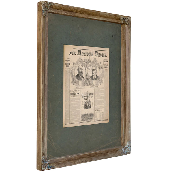 Our Nations Choice Rutherford B Hayes William a Wheeler 1876 — Verdigris Framed Canvas Print | Bella Frye