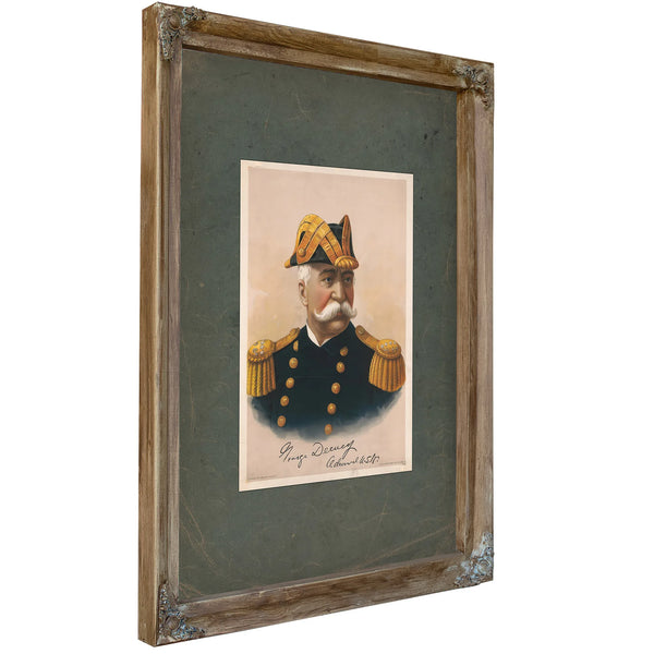 Dmiral George Dewey 1899 — Verdigris Framed Canvas Print | Bella Frye