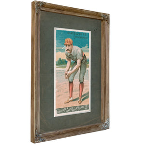 Jack Glasscock Indianapolis Hoosiers Baseball Card Portrait 9 — Verdigris Framed Canvas Print | Bella Frye