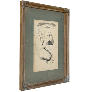 Us Patent No. 174281 Toe and Ballet Slipper by Salvatore Capezio March 5 1929 — Verdigris Framed Canvas Print | Bella Frye