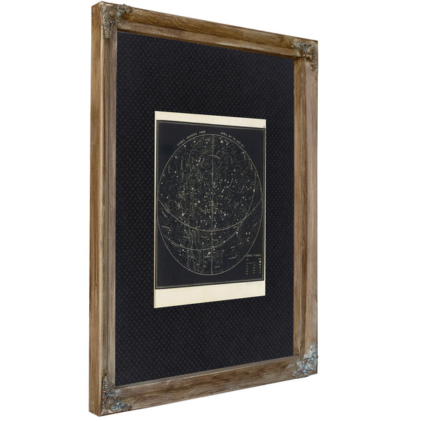 The Summer Sky Atlas a Victorian Map of Celestial Wanderings — Verdigris Framed Canvas Print | Bella Frye