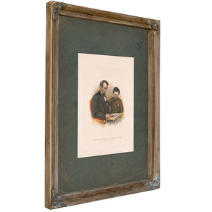 Abraham Lincoln and His Son Thad 186 188 — Verdigris Framed Canvas Print | Bella Frye