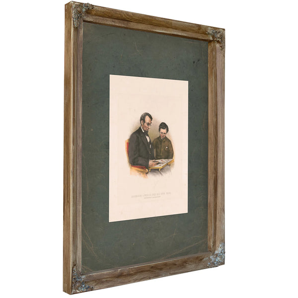 Abraham Lincoln and His Son Thad 186 188 — Verdigris Framed Canvas Print | Bella Frye