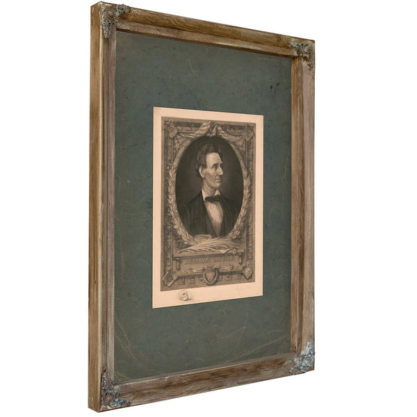 Abraham Lincoln With Malice Toward None With Charity for All 198 — Verdigris Framed Canvas Print | Bella Frye