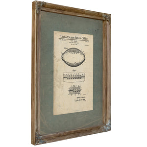 Us Patent No. 218253 Play or Game Ball by Milton B Reach (1939) — Verdigris Framed Canvas Print | Bella Frye