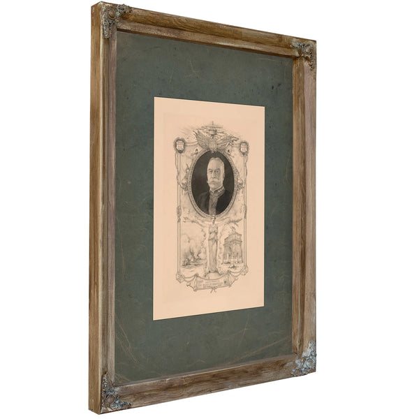 Portrait of Admiral Dewey Commemorating His Arrival in New York September 1899 192 — Verdigris Framed Canvas Print | Bella Fr