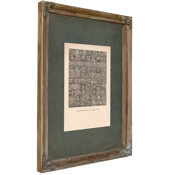 Illustrations of the Mass 1874 — Verdigris Framed Canvas Print | Bella Frye