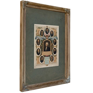 Distinguished Masons of the Revolution 19th Century — Verdigris Framed Canvas Print | Bella Frye