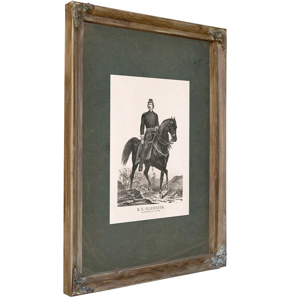 Elmer Ephraim Ellsworth 19th Century — Verdigris Framed Canvas Print | Bella Frye