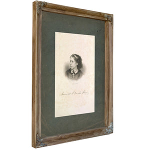 Harriet Beecher Stowe 1852 — Verdigris Framed Canvas Print | Bella Frye