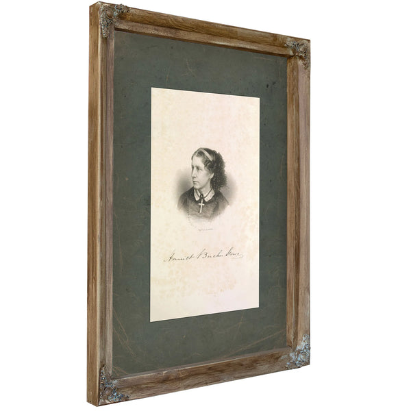 Harriet Beecher Stowe 1852 — Verdigris Framed Canvas Print | Bella Frye