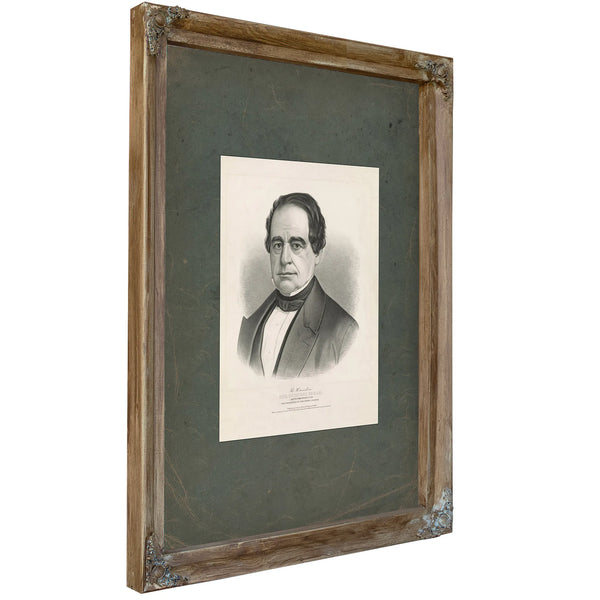 Honorable Hannibal Hamlin Republican Candidate for Vice President of the United States 186 — Verdigris Framed Canvas Print | 