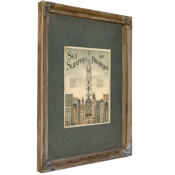 Sky Scrapers of Philadelphia 1898 — Verdigris Framed Canvas Print | Bella Frye
