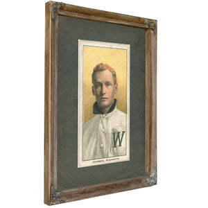 Walter Johnson Washington Nationals Baseball Card Portrait 9 — Verdigris Framed Canvas Print | Bella Frye