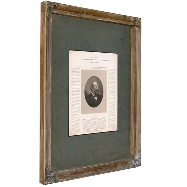 Eulogy on Our Martyred Chief Magistrate James a Garfield Respectively Dedicated to His Family 1888 — Verdigris Framed Canvas 