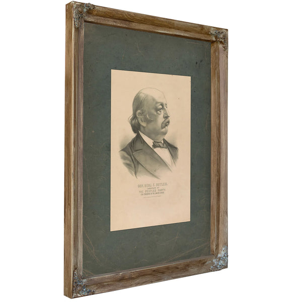 General Benjamin F Butler Candidate of the Peoples Party for President of the United States 1884 — Verdigris Framed Canvas Pr