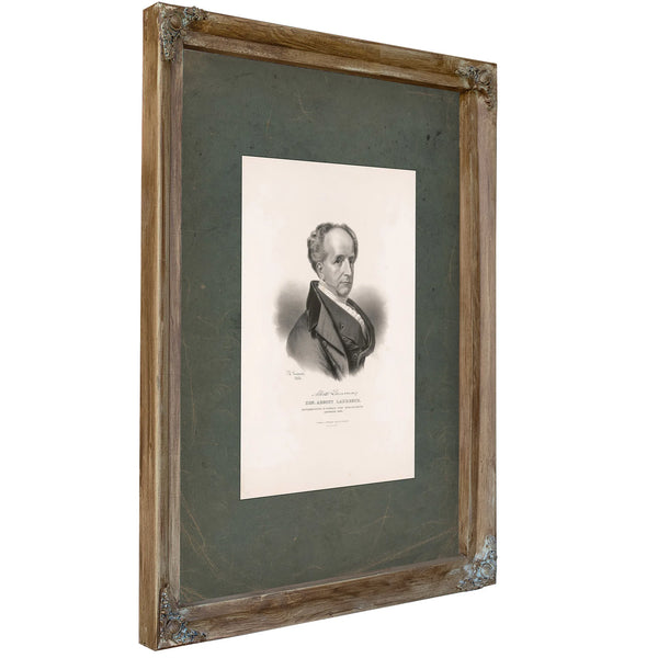 Hon Abbott Laurence Representative in Congress From Massachusetts January 184 1842 — Verdigris Framed Canvas Print | Bella Fr