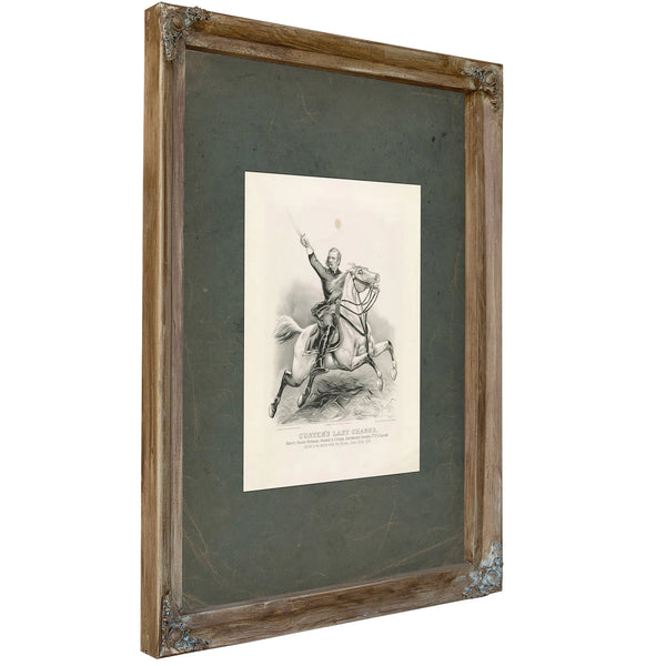 Custers Last Charge_ Brevet Major General George a Custer Lieutenant Colonel 7th Us Cavalry 1876 — Verdigris Framed Canvas Pr