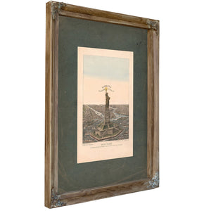New York Bartholdi Statue of Liberty Erected on Bedloes Island in New York Harbor 1885 — Verdigris Framed Canvas Print | Bell