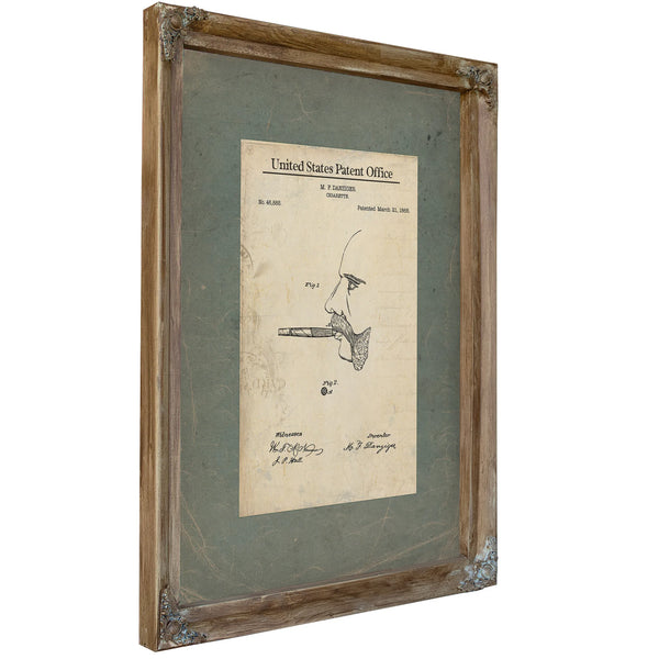 The Danziger Cigarette Patent of 1865 — Framed Wall Art Room View | Bella Frye