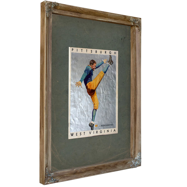 October 7 1933 Program for the Pitt Versus West Virginia Football Game — Verdigris Framed Canvas Print | Bella Frye