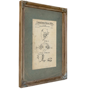 Us Patent No. 3454962 Ear Guard for Water Polo Players by Hw Hind July 15 1969 — Verdigris Framed Canvas Print | Bella Frye