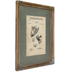 Us Patent No. 523568 Boxing Glove by Oa Burton July 24 1894 — Verdigris Framed Canvas Print | Bella Frye