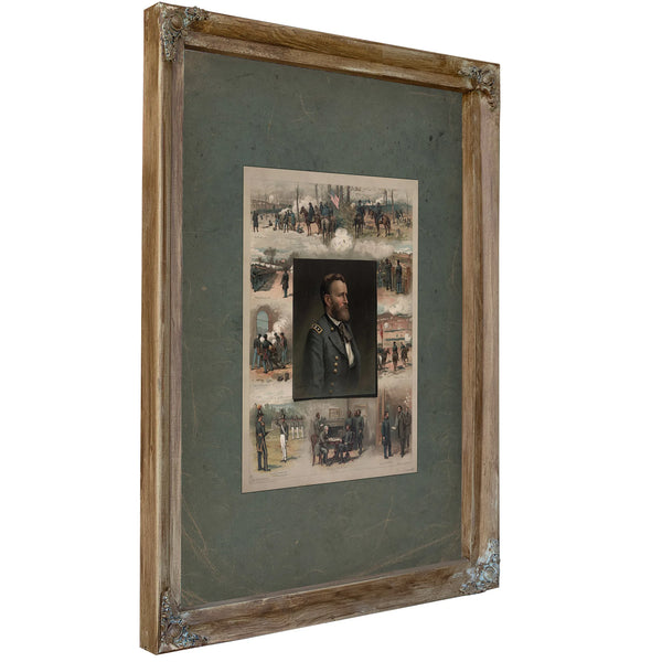 Grant From West Point to Appomattox 1885 — Verdigris Framed Canvas Print | Bella Frye