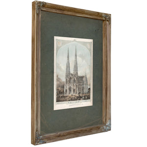 New Cathedral of New York Fifth Avenue 1859 — Verdigris Framed Canvas Print | Bella Frye