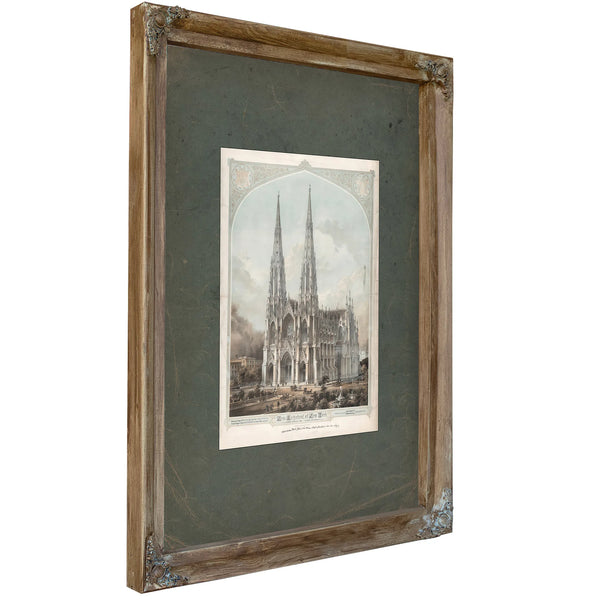 New Cathedral of New York Fifth Avenue 1859 — Verdigris Framed Canvas Print | Bella Frye