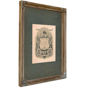 Ancient Order of United Workmen Purity Education Elevation of Mankind 1881 — Verdigris Framed Canvas Print | Bella Frye