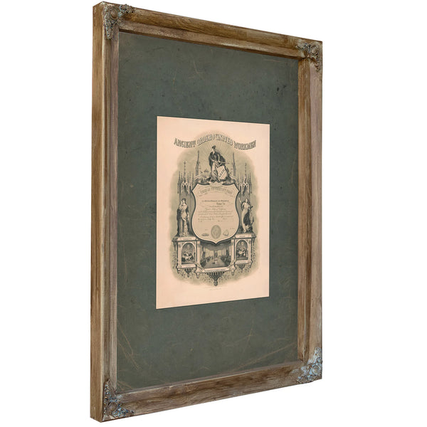 Ancient Order of United Workmen Purity Education Elevation of Mankind 1881 — Verdigris Framed Canvas Print | Bella Frye