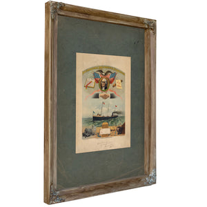 Emblem of the International Longshoremens Association 191 — Verdigris Framed Canvas Print | Bella Frye