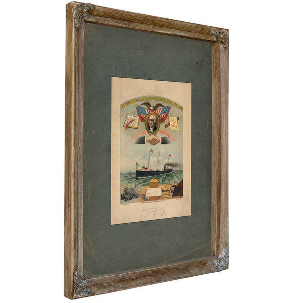 Emblem of the International Longshoremens Association 191 — Verdigris Framed Canvas Print | Bella Frye