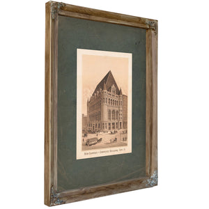 New Chamber of Commerce Building Cinti O 189 — Verdigris Framed Canvas Print | Bella Frye