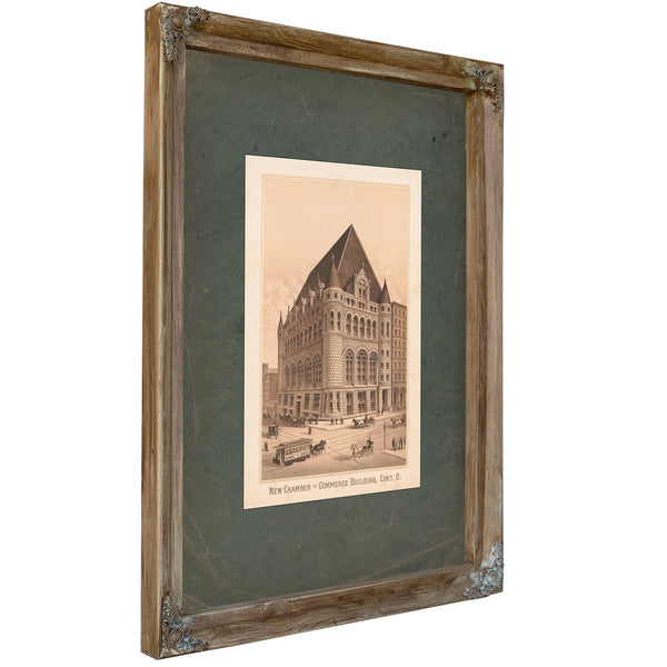 New Chamber of Commerce Building Cinti O 189 — Verdigris Framed Canvas Print | Bella Frye
