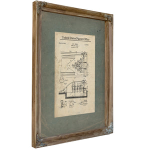 Us Patent No. 2118383 Bowling Game by Alphonse E Page May 24 1938 — Verdigris Framed Canvas Print | Bella Frye