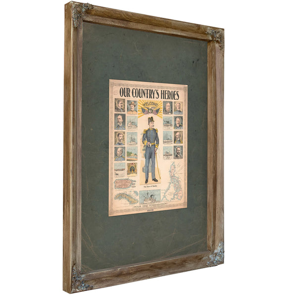 Our Countrys Heros 1899 — Verdigris Framed Canvas Print | Bella Frye