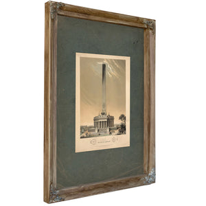 Design of the National Washington Monument 1846 — Verdigris Framed Canvas Print | Bella Frye