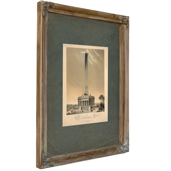 Design of the National Washington Monument 1846 — Verdigris Framed Canvas Print | Bella Frye