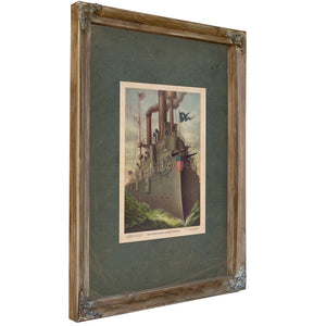 Rear Admiral Deweys Flagship Olympia 1898 — Verdigris Framed Canvas Print | Bella Frye