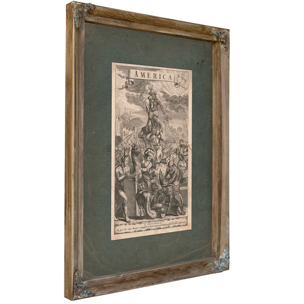 America 1671 — Verdigris Framed Canvas Print | Bella Frye
