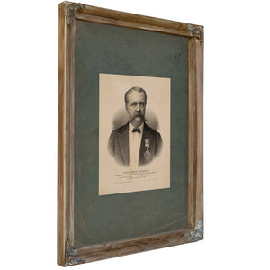 Justus Henry Rathbone Founder Past Supreme Chancellor of the Order of Knights of Pythias 189 — Verdigris Framed Canvas Print 