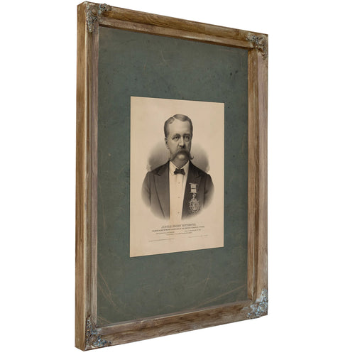 Justus Henry Rathbone Founder Past Supreme Chancellor of the Order of Knights of Pythias 189 — Verdigris Framed Canvas Print 