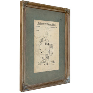 Us Patent No. 626353 Glove by Ja Vogan June 6 1899 — Verdigris Framed Canvas Print | Bella Frye
