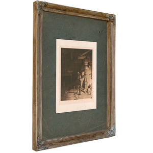 Lincoln as Boy 1914 — Verdigris Framed Canvas Print | Bella Frye